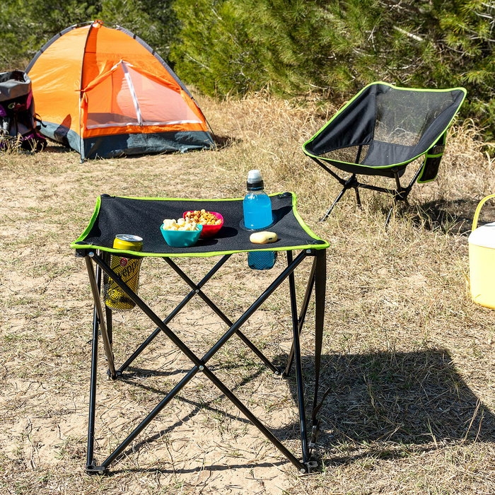 Table de Camping Pliable en Tissu avec Housse Cafolby InnovaGoods Table de Camping Pliable en Tissu avec Housse Cafolby InnovaGoods