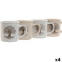 Tasse mug Home ESPRIT Blanc Beige Traditionnel Arbre de vie 330 ml (4 Unités)