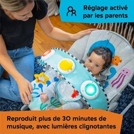 BABY EINSTEIN Ocean Explorers Kick to It Opus Transat Balancelle Évolutif Bébé jusqu'à 18 kg avec Musique et Lumières - Jouets pour Bébé, Position Fixe ou Bascule