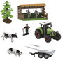 Tachan Set de Ferme 7 Pièces avec Tractor, Chevaux et Figure T01051 - Tracteur à friction avec effets lumière et son