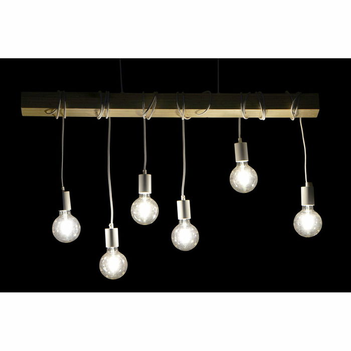 Suspension DKD Home Decor Noir Métal Bois Blanc 220 V 50 W (100 x 7 x 160 cm) (2 pcs)