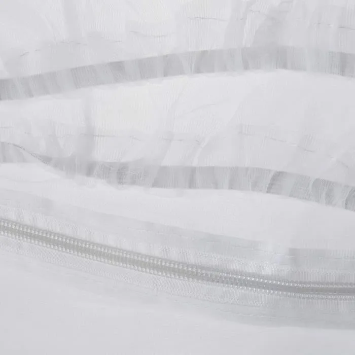 Domiva - Moustiquaire de lit en housse adaptable, non imprégnée, zip phosphorescent - 100 x 70 x 125 cm - Blanc