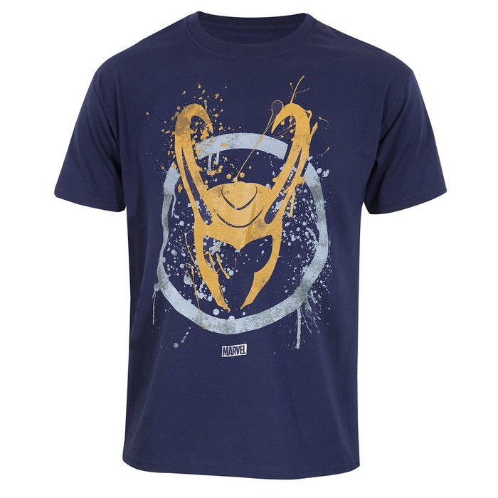Marvel T-shirt à manches courtes Splatter Logo Bleu Unisexe XXL Marvel T-shirt à manches courtes Splatter Logo Bleu Unisexe XXL
