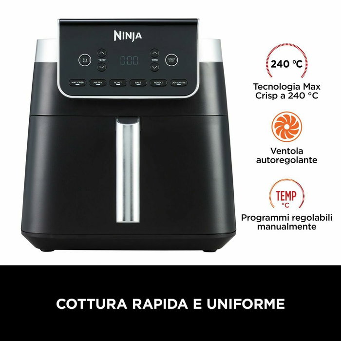 Ninja AF180EU Max Pro Friteuse sans huile 6,2 L, 2000 W, Noir et Gris Ninja AF180EU Max Pro Friteuse sans huile 6,2 L, 2000 W, Noir et Gris