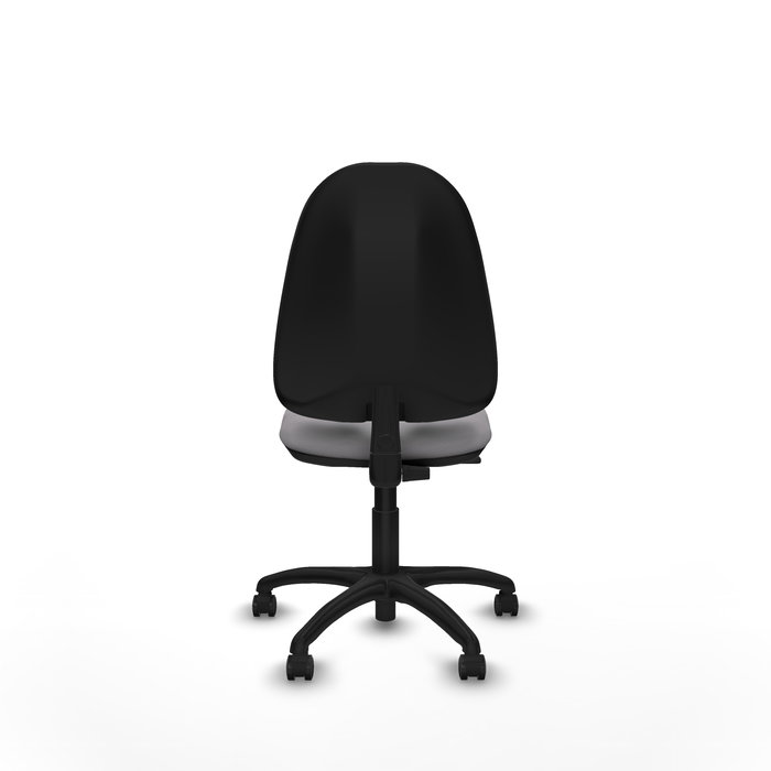 Chaise Algarra Contact permament de base Cuir écologique Gris Structure polyamide noire Sans accoudoirs Sans appui-tête Roulettes autofreinées