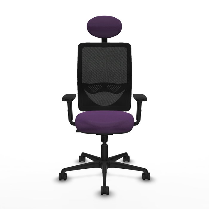 PIQUERAS Y CRESPO Chaise Zulema Synchro Pourpre et Noir avec Appui-tête et Accoudoirs 2D PIQUERAS Y CRESPO Chaise Zulema Synchro Pourpre et Noir avec Appui-tête et Accoudoirs 2D