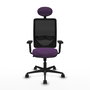 PIQUERAS Y CRESPO Chaise Zulema Synchro Pourpre et Noir avec Appui-tête et Accoudoirs 2D