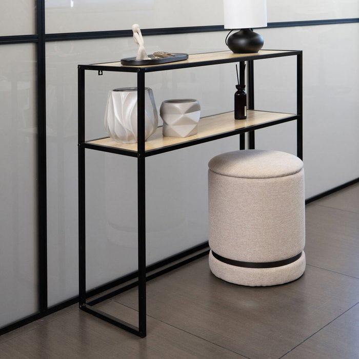 Vinthera Pouf Moa avec Rangement Beige 32x40 cm Poids Max 100 kg (2 Unités)