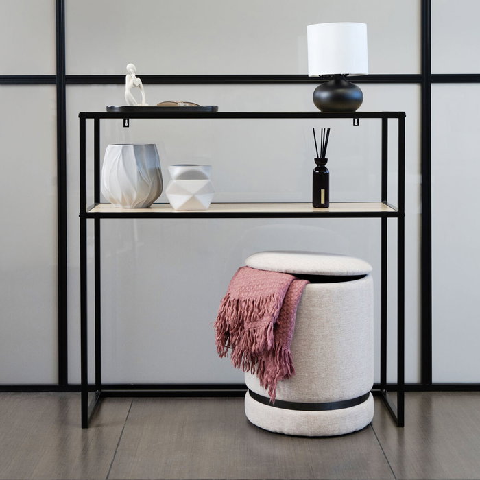 Vinthera Pouf Moa avec Rangement Beige 32x40 cm Poids Max 100 kg (2 Unités)