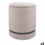 Vinthera Pouf Moa avec Rangement Beige 32x40 cm Poids Max 100 kg (2 Unités)