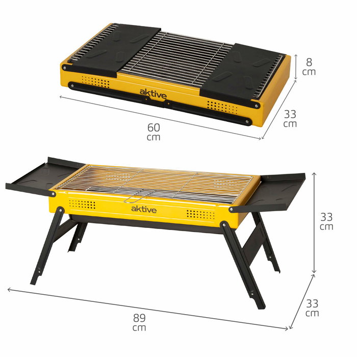 Barbecue Portable Aktive Acier 89 x 33 x 33 cm Jaune