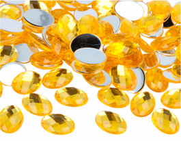 Innspiro Gemas acryliques ovales jaunes 13x18mm, 500 unités