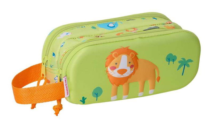 Safta Portatodo Double 3D Léon - Porte-tout double en forme de lion 3D pour enfant, 21 x 8 x 6 cm Safta Portatodo Double 3D Léon - Porte-tout double en forme de lion 3D pour enfant, 21 x 8 x 6 cm