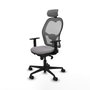 Piqueras y Crespo Chaise de Bureau avec Appui-tête Jorquera 1D036N2 Gris