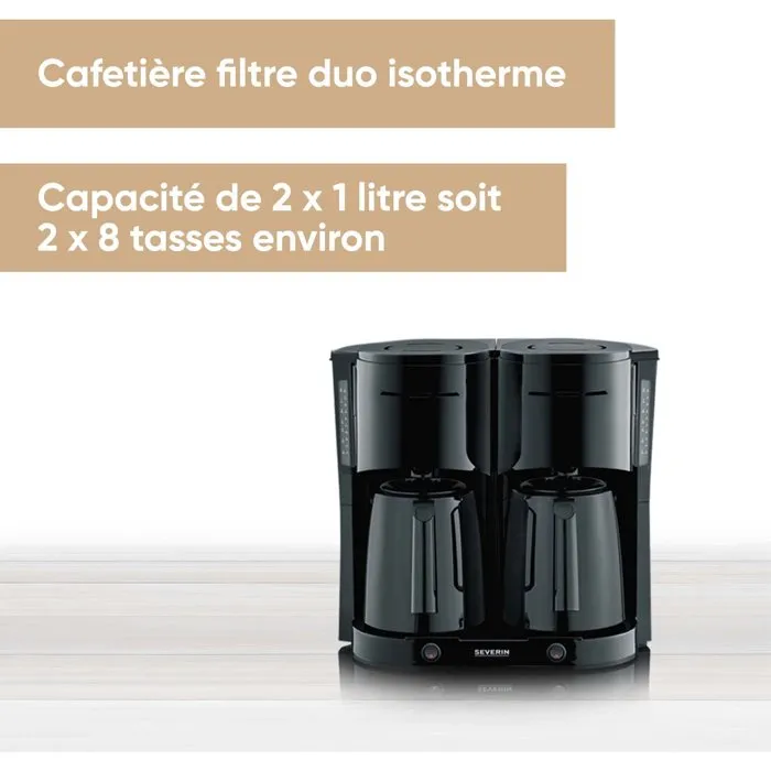 Severin KA9315 Cafetière Filtre Isotherme Duo - Noir