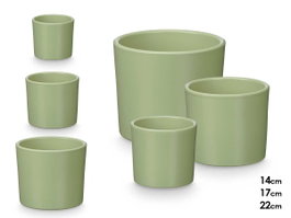 IBERGARDEN Set de 3 pots cylindriques Menthe mat