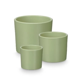 IBERGARDEN Set de 3 pots cylindriques Menthe mat