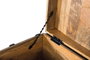 Giner Y Colomer Pinta2 - Coffre de rangement en bois de manguier noir avec détails multicolores peints à main - 24x68x43 cm