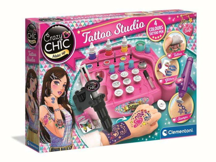 Clementoni - Jeu Tattoo Studio, crée des tatouages incroyables avec le stylo spécial. 45,1x31,1x7cm - Modèles assortis Clementoni - Jeu Tattoo Studio, crée des tatouages incroyables avec le stylo spécial. 45,1x31,1x7cm - Modèles assortis