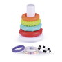 TACHAN - Jeu d'anneaux colorés empilables avec textures, développement visuel et coordination main-œil, jouet d'éveil pour bébé à partir de 6 mois