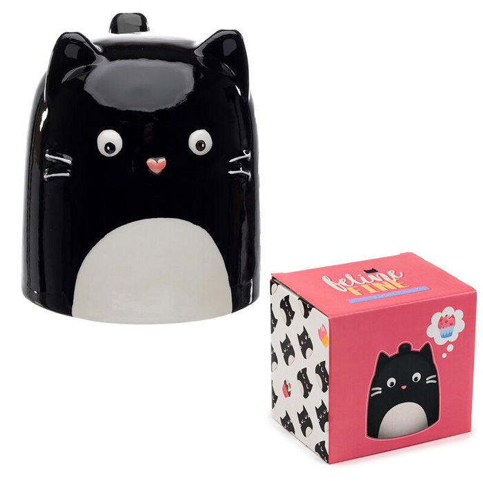 PUCKATOR Tasse 3D à motif Chat - 500ml - Céramique - Non lave-vaisselle et non micro -ondes
