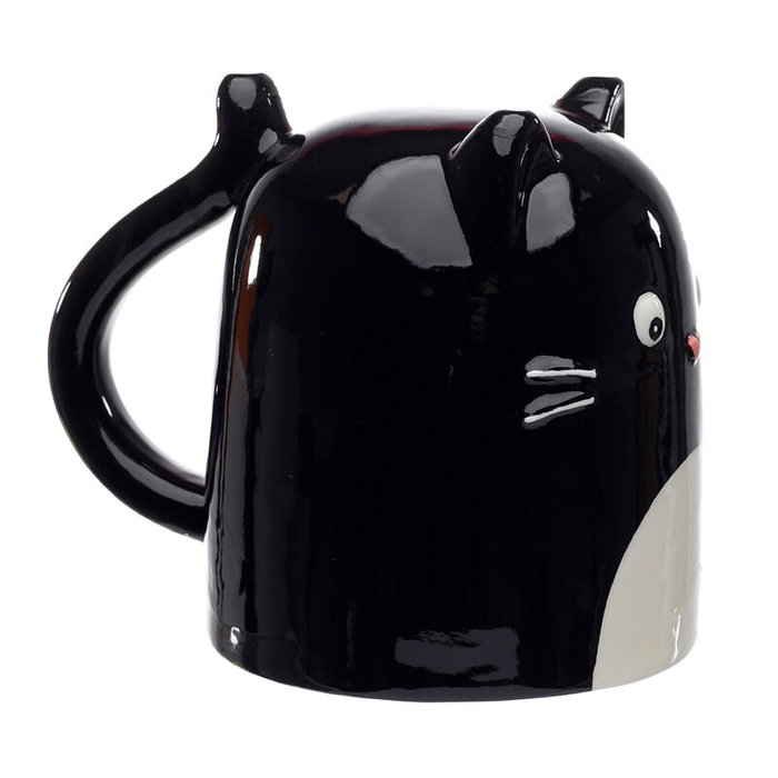 PUCKATOR Tasse 3D à motif Chat - 500ml - Céramique - Non lave-vaisselle et non micro -ondes