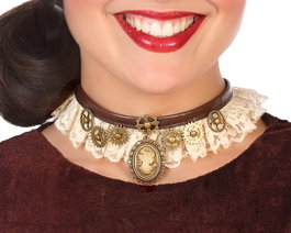 Atosa Collier Steampunk Doré Femme Adulte