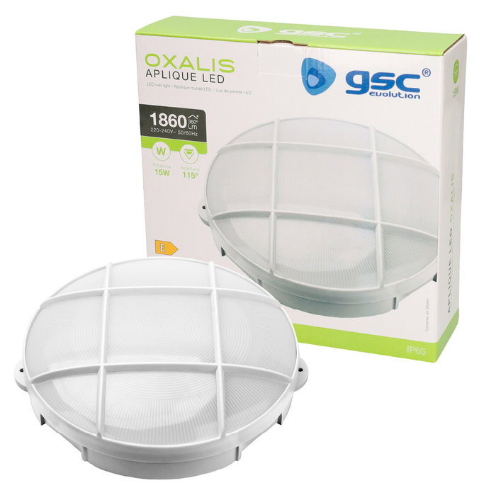GSC Evolution Applique LED ronde Oxalis avec grille, 15W, 4000K, Blanco GSC Evolution Applique LED ronde Oxalis avec grille, 15W, 4000K, Blanco