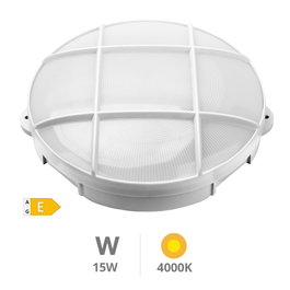 GSC Evolution Applique LED ronde Oxalis avec grille, 15W, 4000K, Blanco