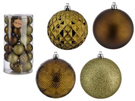 KRIST+ Set de 30 boules de Noël PVC 8cm Verde oliva