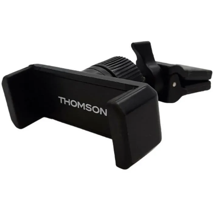 Thomson Porte-téléphone rotatif orientable 360° pour grille d'aération de véhicule, fixation par pince ajustable (ouverture 54-85mm)