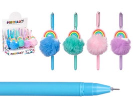 Pincello Stylo Pompon Arc-en-ciel Assorti 6.5 x 18 x 5 cm (Set de 24)