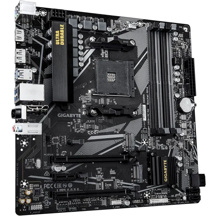 GIGABYTE B550M DS3H AC R2 - Carte mère Micro-ATX - Chipset AMD B550 - DDR4 & PCIe 4.0 avec WiFi AC intégré