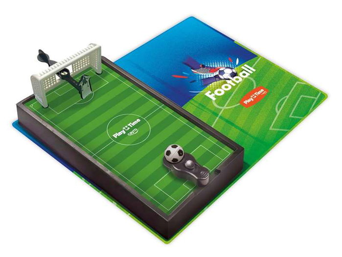 Cayro - Jeu de Football Mini Play Time 10x19.2 cm, Version Anglaise - Set avec Ballon, But et Lanceur, 8 Ans et Plus