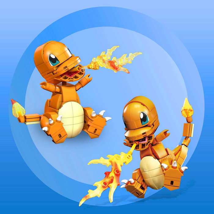 Mega Construx - Pokémon - Jeu de Construction Charmander Gky96 - Figurine à Construire avec Souffle Flamboyant - Authenthique - +7 Ans