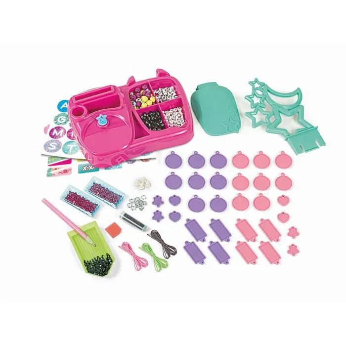 Clementoni Crazy Chic - Coffret Création de Bijoux et Accessoires avec Perles, Lettres et Strass - Kit Loisirs Créatifs pour Enfants Dès 7 Ans