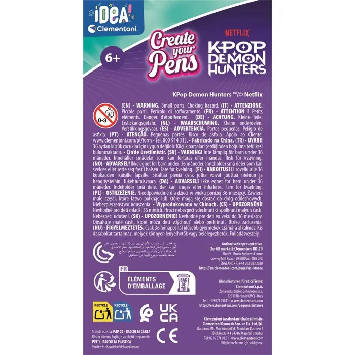 Clementoni Crée tes Stylos - Coffret Kpop Demon Hunters - Rumi & Juni Clementoni Crée tes Stylos - Coffret Kpop Demon Hunters - Rumi & Juni