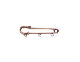 Innspiro Aiguilles broches métalliques 3 anneaux dorées vieillie 50,0x10,7mm, lot de 2