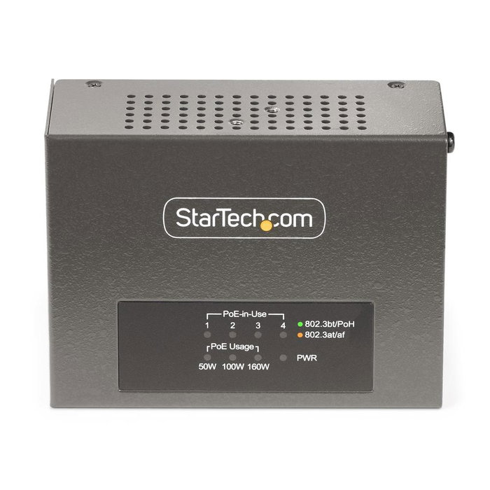 Startech AS445C-POE-INJECTOR Switch PoE 4 ports Multigigabit 160W Montage DIN/Pare PoE++ NBASE-T
