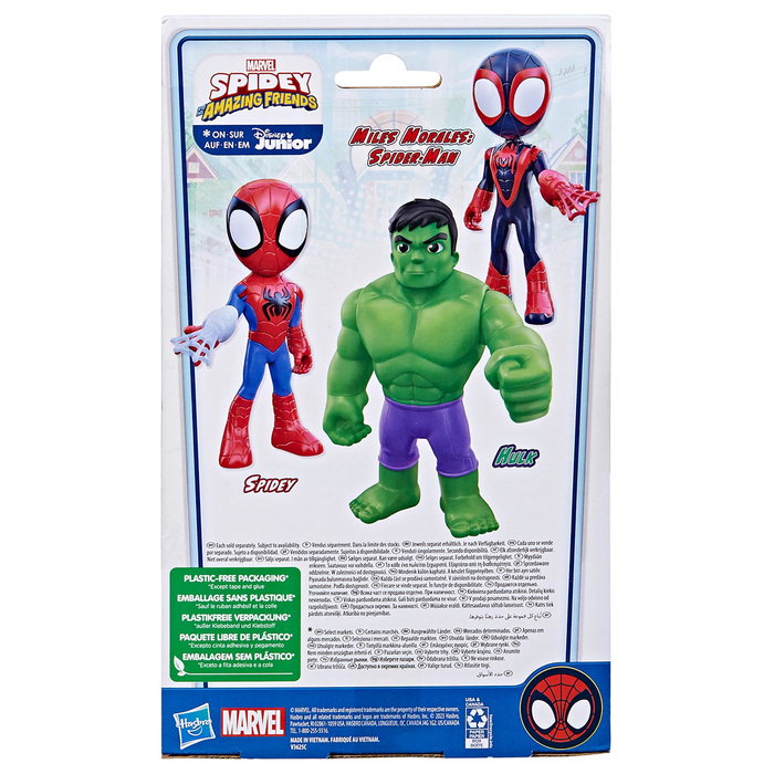 Hasbro - Figurine Marvel Spidey et ses amis - Géante Hulk de 22,5 cm avec accessoire arachnide articulé - Action Figure - F7572
