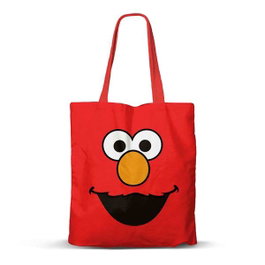 Karactermania Sac Shopping Elmo Face de Fan - Sac cabas avec poche intérieure et fermeture à glissière - 40 x 33 x 7 cm - Polyester et coton