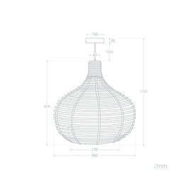 Ibb Lampe à Suspension en Ratán Ø360 x 375 mm