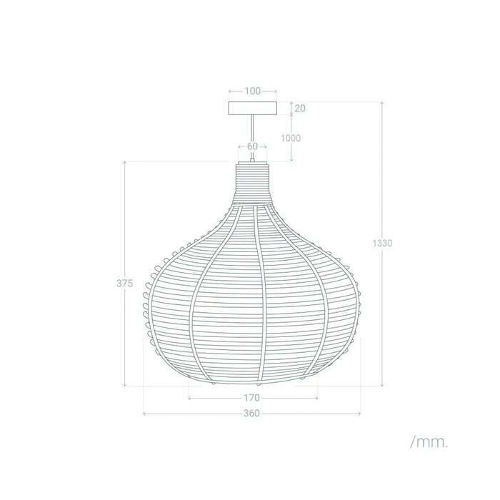 Suspension Ibb en rotin