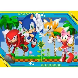 Ravensburger - Puzzle 100 pièces XXL Sonic l'Hérisson - Personnages Sonic, Knuckles, Tails et Amy - Jeu éducatif dès 6 ans - 12001134