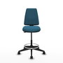Tabouret Taburete Elche Contact permament de base Tissu Vert pétrole Base pyramidale noire Sans accoudoirs Sans appui-tête Roulettes 65mm nylon