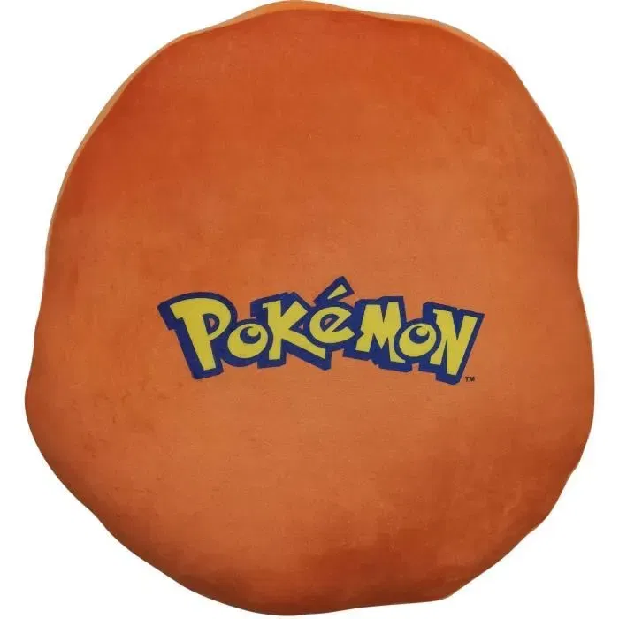 Pokémon - Coussin décoratif 3D premium - Visage Salamèche - Microfibre ultra-douce - 40 cm - Décoration intérieure
