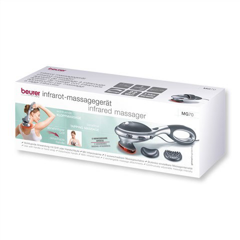 Beurer MG-70 Percussion Masseur de Massage par Percussion et Infrarouge avec Mange Démontable et Différents Embouts