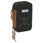 SAFTA Plumier One Piece Triple 37 pièces avec 16 crayons de couleur en bois, 14 feutres, gomme, taille-crayon et règle - 12,5x5,5x19,5 cm