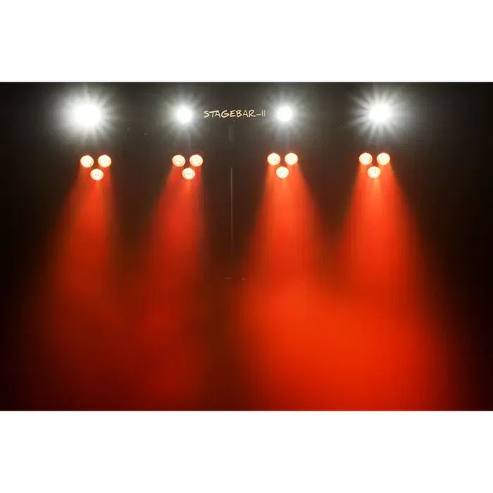 ALGAMLIGHT Stagebar II 2 en 1 Lumière LED sur Pied avec Pédale Algamlight 4x PAR RGB + Strobe Trépied Inclus