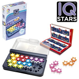 Smart Games Iq Stars SG411 - Jeu de réflexion et puzzle étoile - 120 défis de facile à expert - Langues: anglais, français, allemand, italien, portugais, espagnol - Dès 6 ans